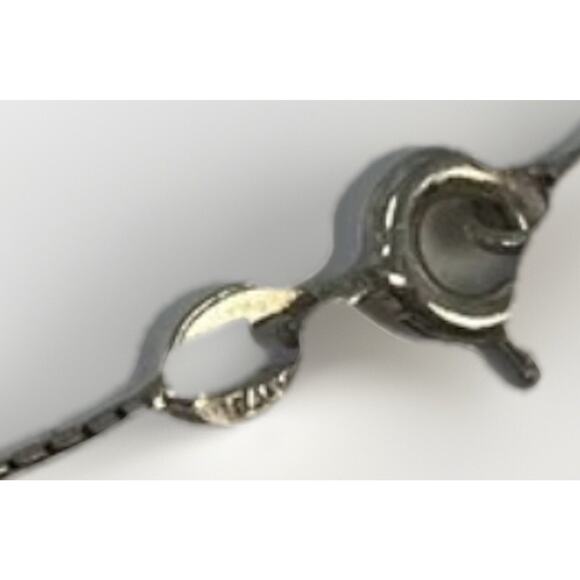 Vintage Navajo Sterling Silver Turquoise Onyx & Coral Pendant Necklace - 19” - Picture 11 of 16